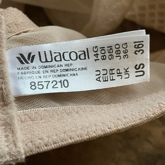 Wacoal 36I Bra Sand Nude Visual Effects Minimizer Udnerwire 857210 Full Coverage - Picture 7 of 8